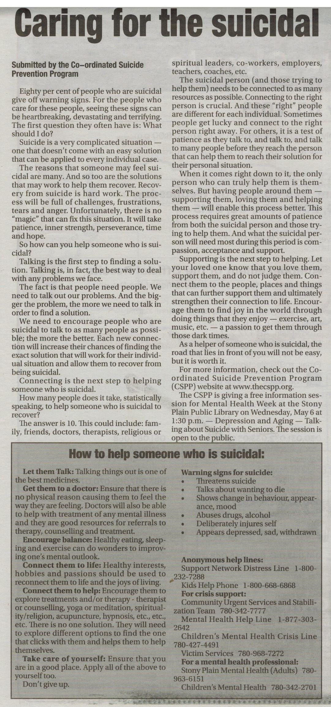 2015-05 Caring for the Suicidal